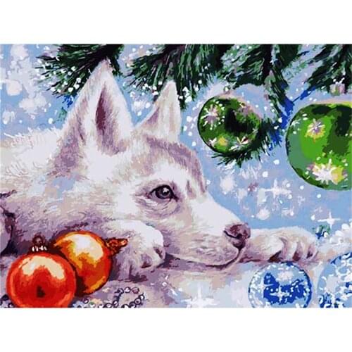 Indian Woman Wolf Animal DIY Embroidery 11CT Cross Stitch Kits Craft Needlework Set Printed Canvas Cotton Thread Wholesale