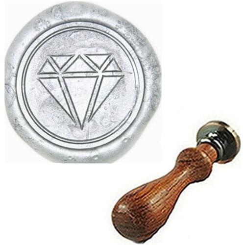 Diamond Wax Seal Sealing Stamp Vintage Custom Picture Logo Wedding Invitation Sticks Spoon Gift Box Set Kit
