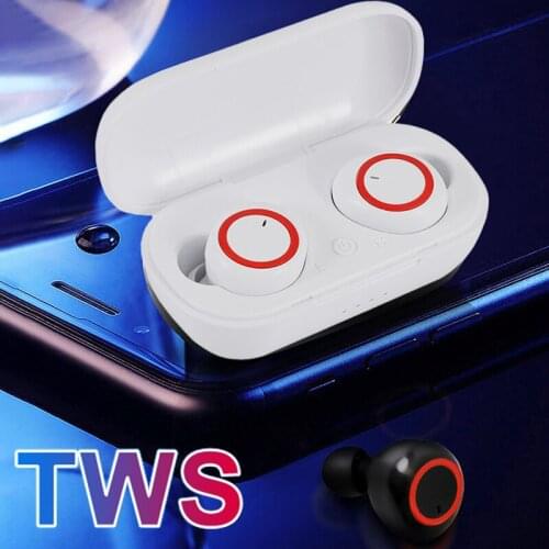 A2 Headphones Bluetooth 5.0 Wireless Sports Waterproof Earphones Hi Fi Stereo Button Control Headset with Micr and Charging Box