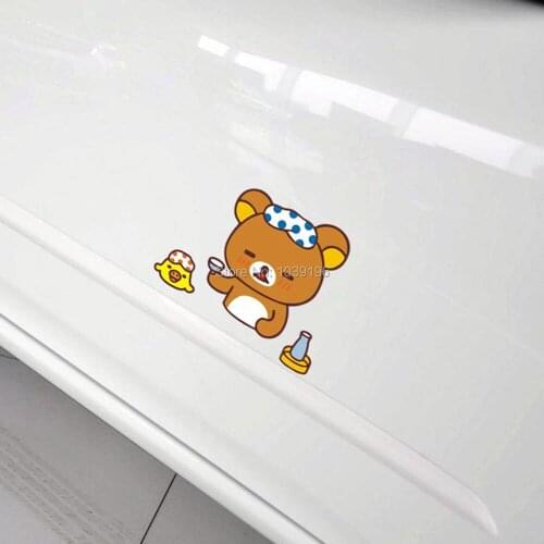 Newest Car Cover Cartoon Bear Rilakkuma Spring Combination Car Stickers for Tesla Toyota Volkswagen Chevrolet Ford Hyundai Lada
