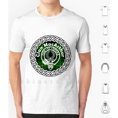 Macarthur Scottish Clan Surname Last Name Tartan Crest Badge T Shirt Print 100% Cotton New Cool Tee Macarthur Heraldry