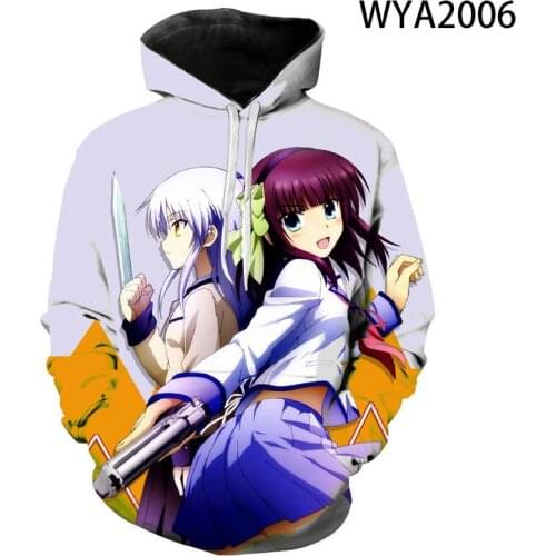 New Fashion Angel Beats Boy Girl Kids Long Sleeve Sweatshirts 3D Printed Hoodies Pullover Men Women Children Streetwear Jacket