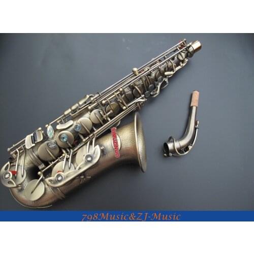 HANDMADE BODY NEW Professional Eb Alto Saxophone Germany Brass-Antique Brass