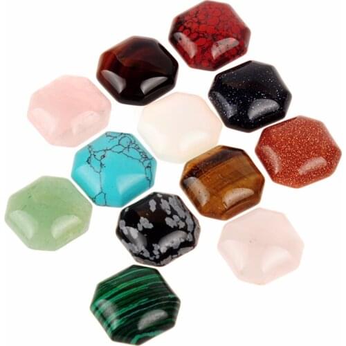 Druzy Wholesale Lot 12pcs Mixed Color 18*18mm Irregular Natural Stone Quartz Safety Smooth Corner Cab Cabochon For Jewelry DIY