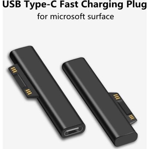 Type C Female PD Fast Magnetic Charging Plug Converter for Surface Pro 3 4 5 6Go Connector for USB C Female Adapter Surface Book