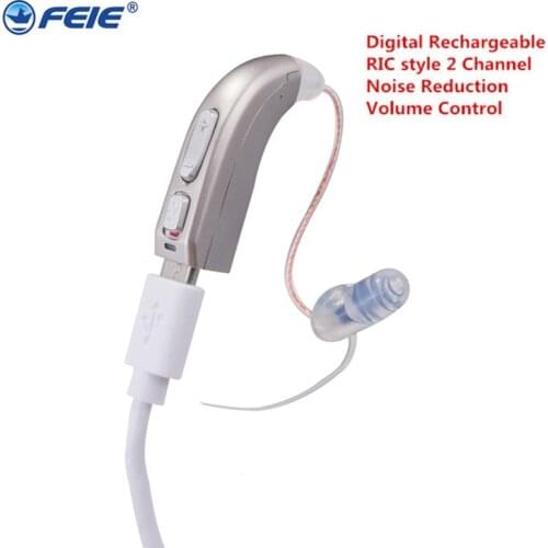 Rechargeable Hearing Amplifier,High power Digital Hearing aid ,Mini RIC hearing aid with recharger USB MY-33 free shipping