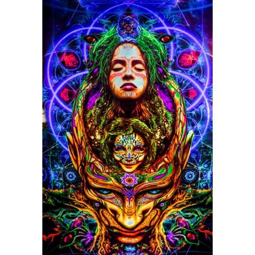 Custom Colourful Tapestry Psychedelic Art Banner Psy Wall Hanging