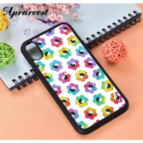 Aprarvest Rainbow Yin Yangs Silicone Rubber Phone Case Cover For iPhone 6 6S 7 8 PLUS X XS XR 11 12 MINI PRO MAX