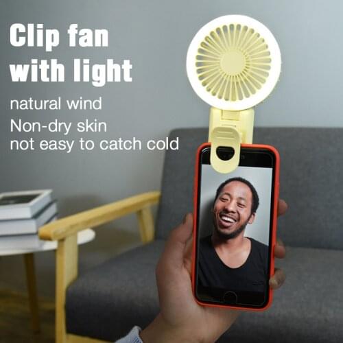 Selfie Led Ring Light With Fan 3 Level Light Portable Mobile Selfie Lamp Clip Telephone Rechargeble 800mAh Photography