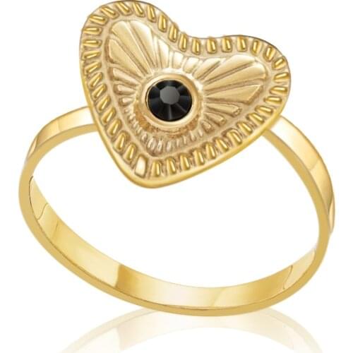 Wild & Free Fashion Heart-Shape Rings Stainless Steel Adjustable Ring Women Jewelry Men Gift For Girlfriend Fine Anniversary