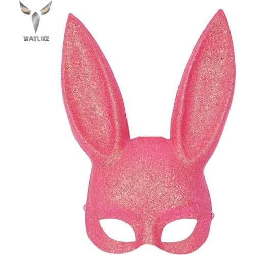 WAYLIKE Halloween Rabbit Ears Mask Cute Bunny Long Ears Bondage Mask Halloween Masquerade Party Cosplay Costume Mask