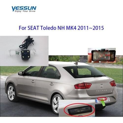 Yessun CCD Rear View Camera For SEAT Toledo NH MK4 2011~2015 Parking Reverse Backup 4 LED CAMERA license plate camera