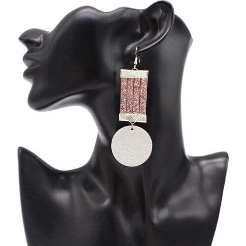 2021 New Big Earrings For Women Stereoscopic Texture Leather Earrings For Lady Color Dangle Charms Fashion Jewelry