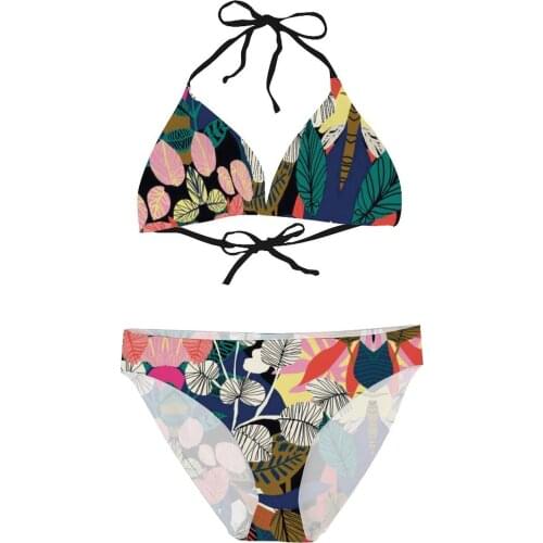 Women 2021 Sexy Summer Bikinis Overgrown Colorful Tropical Women Swimsuit Low Waist Womens Top Women Bathing Suit SwimSuit