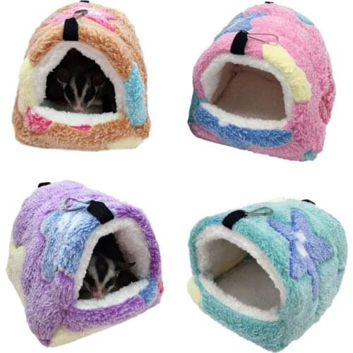 Winter Warm Hamster Bed Hanging Sugar Glider Hammock Nest Home Small Pet Cage Accessories Bedding for Rat Hide Cave