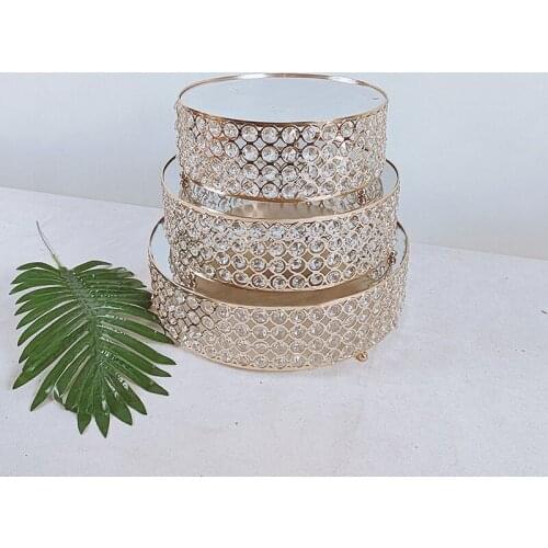1pcs-3pcs 10inch 14inch crystal Cake Stand Restaurant Hotel Service Tray Kitchen Storage Tray Cake Decoration Tool