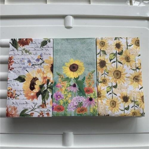 15 decoupage wedding vintage napkin paper elegant tissue purple green sun flower craft birthday party serviettes decor 33*40cm