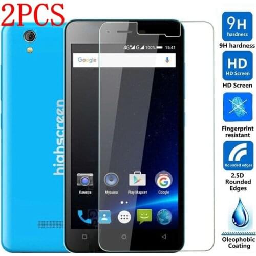 2PCS Tempered Glass For Highscreen Prime L Screen Protector Thoughed protective film For Prime L glass