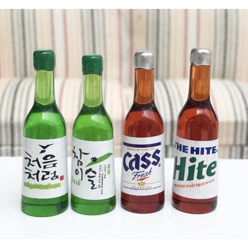 4pcs/set 1/12 Scale Kitchen Dining Drink Miniature Wine Bottles Dollhouse Food Dolls Accessories Play Food Toy