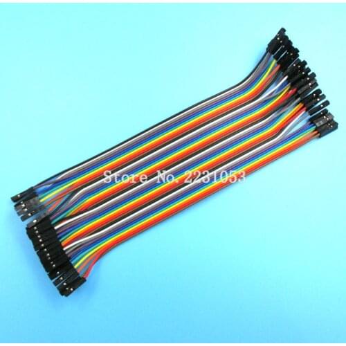 40pcs in Row Dupont Cable 20 cm 2.54mm 1pin 1p-1p Female to Female Jumper Wire Wholesale