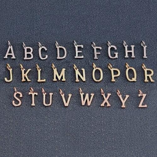5pcs/Lot From A-Z Initials Alphabet Letters Copper Charms Pendants For DIY Jewelry Making Necklace Bracelet