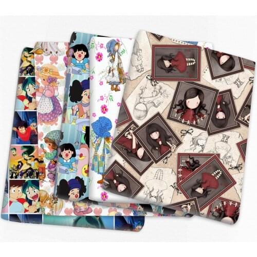 50*145cm Cartoon Girl Boy Patchwork Printed Polyester Cotton Fabric for Tissue Sewing Quilting Fabrics Needlework DIY,1Yc18442