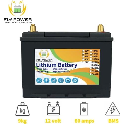 12v 80Ah LifePo4 Batteries with BMS Lithium Iron for Golf Cart RV Camper Solar Marine Caravans and More