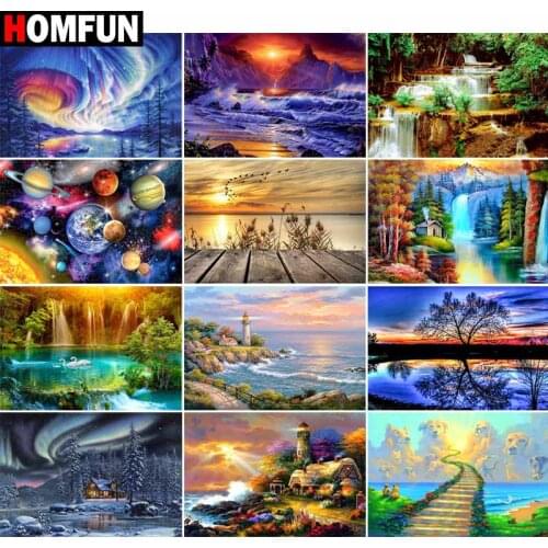 HOMFUN Full Square/Round Drill 5D DIY Diamond Painting "Landscape theme" Embroidery Cross Stitch 5D Home Decor Gift