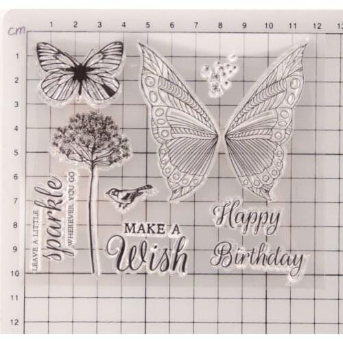 Butterfly Dandelion CLEAR STAMPS DIY Scrapbooking Card Album Paper Craft Rubber Transparent Silicon Clear Stamp