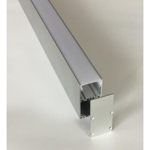 Free Shipping high quality led linear light housing 1.8m/pcs 10pcs/lot with milky cover and end caps and suspended cable