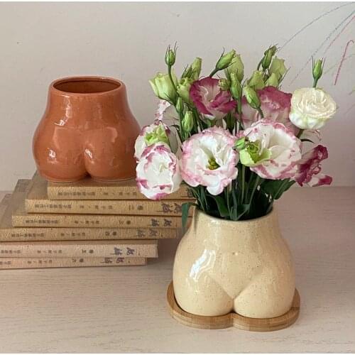 Human Vase Creative Home Decoration Art Ceramic Vase Net Red Ins Flower Pot Decoration Ornaments