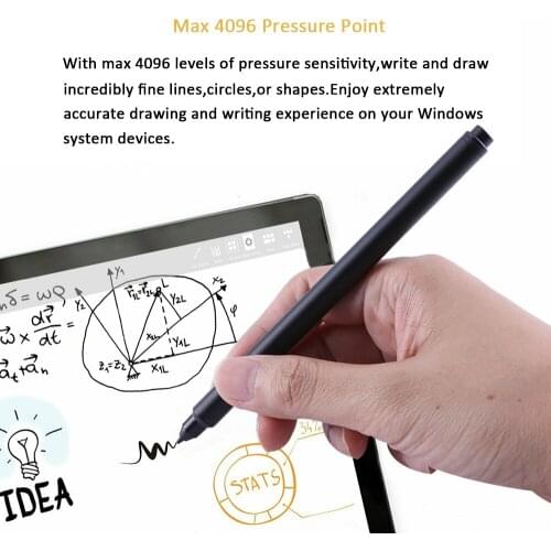 Black New 4096 Pressure Stylus Pen For Microsoft Surface Go Pro 5/ 4/ 3/ Book 142mm Wireless Solid Aluminium Stylus Pen