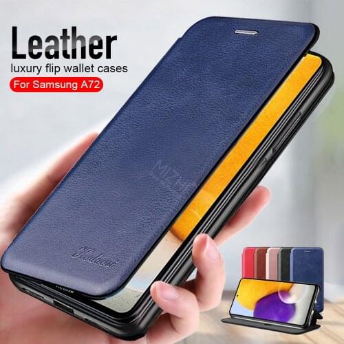 For samsung a 72 5g case leather flip phone cover cases for samsung galaxy a72 5g a 72 72a stand magnetic book coque capa