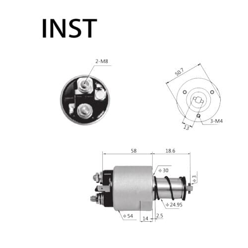 ELECTROMAGNETIC SWTICH SOLENOID FOR 12V 1.2KW 594431 3-491 MW30662351 S30662351 940113050552 AME0552 7701207380 D7R48