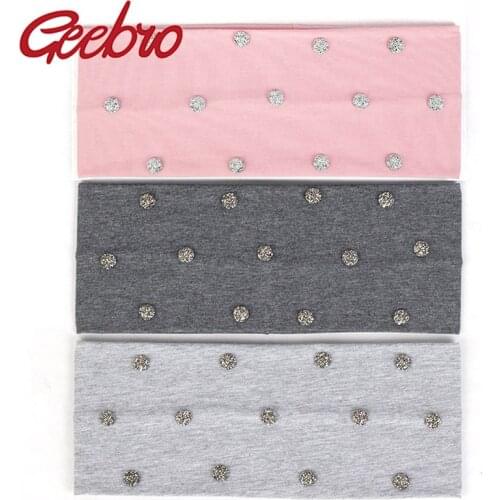 Geebro Women Solid Cotton Shine Handmade Accessories Headwear Flat Stretchy Hairband Fashion Ladies Female Turban Headband DZ765