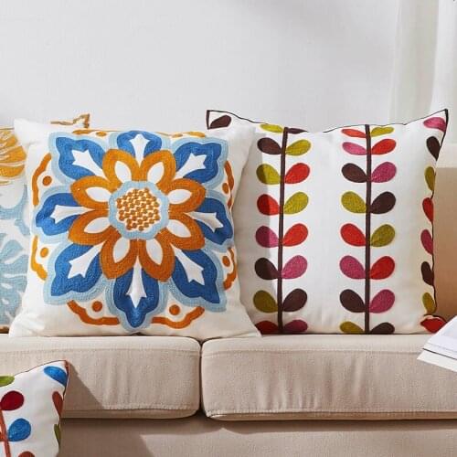 Bohemia Cushion Cover Geometric Embroidery Pillowcase Home Sofa Bedroom Decoration Throw Pillow Cover Chair Car Cushions 45*45cm
