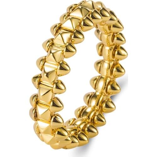 Fashion Simplicity Rivet Ring Men Women Street Style Fashion Pure Silver Gold Plating Superior Quality Hot Sale Brand Lovers