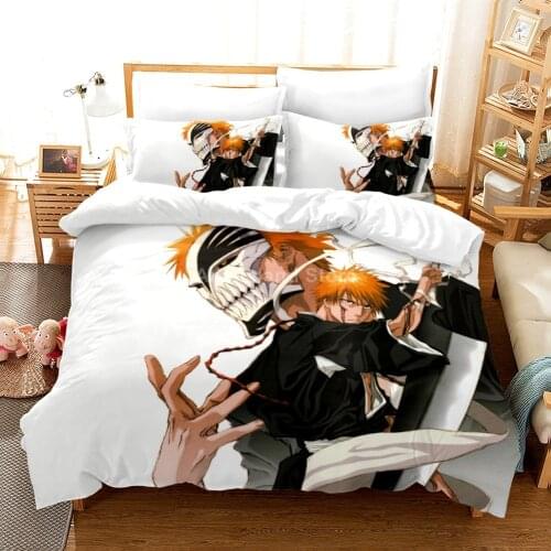 Bleach 3D Print Bedding Set Anime Comforter Kids Duvet Cover Sets Cartoon Bedroom Luxury Twin Full Queen Single King Size Gift