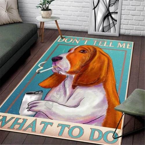 Basset Hound Area Rug 3D All Over Printed Carpet Mat Living Room Flannel Bedroom Non-slip Floor Rug 03
