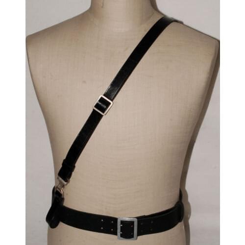 WWII WW2 GERMAN ARMY OFFICER LEATHER CROSS STRAP SHOULDER STRAP WORLD WAR II SOLDIER MILITARY WAR REENACTMENTS EQUIPMENT