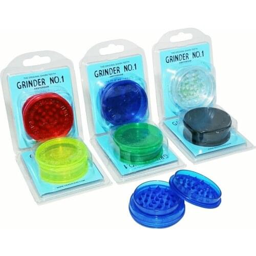 Super Bud Magnetic NO.1 Herb Grinder Plastic Tobacco Crusher Shark Teeth 3 Part with Extra Stash Storage Chamber 60mm