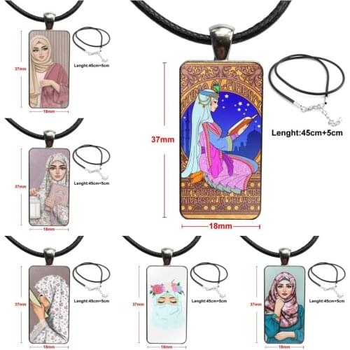Muslim Islamic Gril Eyes Fashion Necklace Handmade Rectangle Shape Choker Necklace Jewelry Multi Designs For Women Gift