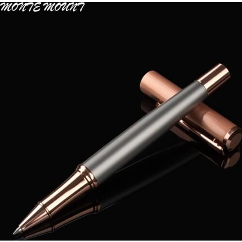 New Luxury Pen Metallic grey and rose gold Roller Ball Pen With School And Office Supplie Pens For Writing Gift