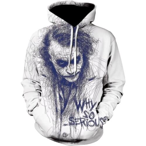 Novelty clown Funny Couple hoodies 3D Print Movie joker Men and women Sweatshirt Hip Hop loose Pullover brand design Hoodie 5xl