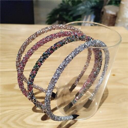 Rhinestone Hairbands Girls Shiny Luxury High Quality Diamond Pearls Hair Hoop Accessories for Women Crystal Headbands Ornaments