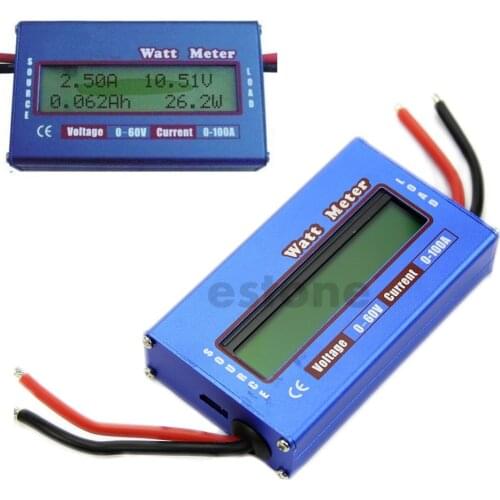 OOTDTY Digital 60V/100A Battery Power Analyzer Watt Meter Balancer For DC RC Helicopter