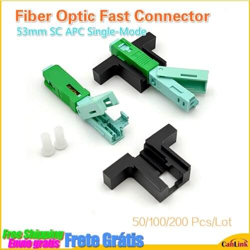 53MM SC APC Single-Mode FTTH Cold Connector Tool Fiber Optic Pre-polish No-Polish 53mm Fast Connector