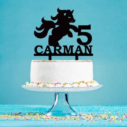Personalized Kids Birthday Cake Topper Custom Name Age Unicorn Cake Topper For Kids Birthday Unicorn Party Cake Decpration YC166