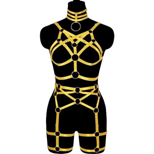Full Body Harajuku Bondage Bdsm Harness Fashion Adjust Waist Suspender Belt Pole Dance Rave Costume Erotic Lingerie Gothic Style