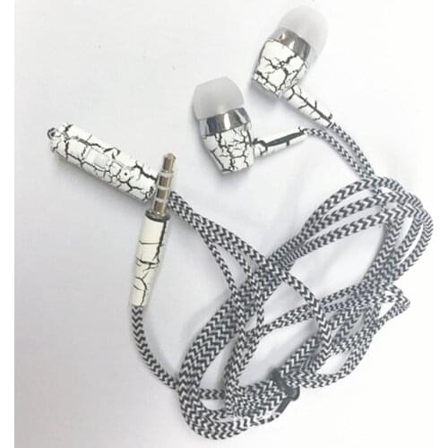 3.5mm Super Bass In-ear Sports Earphones Microphone Cracks Weaving Cloth Rope Headphones Sports Personalized Earbuds for IPhone